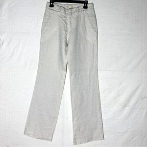 FOREVER 21 Off White High Rise Wide Leg Linen Pants S